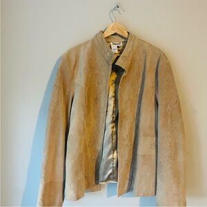 Coldwater Creek Vintage Embroidered Leather Jacket